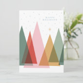 Minimalistische Kerstbomen Feestdagenkaart (Staand voorkant)