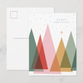 Minimalistische Kerstbomen Feestdagenkaart (Voorkant / Achterkant)