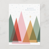 Minimalistische Kerstbomen Feestdagenkaart (Voorkant)