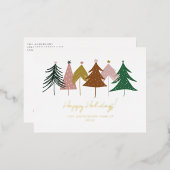 Minimalistische Kerstbomen Folie Feestdagen Briefkaart (Voorkant / Achterkant)