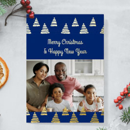 Minimalistische kerstbomen Foto Folie Feestdagenkaart