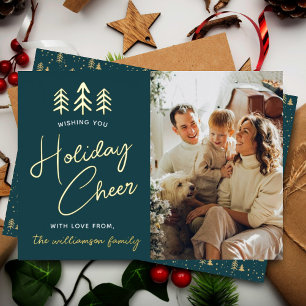 Minimalistische kerstbomen foto Real Folie Feestdagenkaart