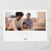 Minimalistische Kerstbomen met een Festieve Uitstr Folie Feestdagenkaart (Achterkant)