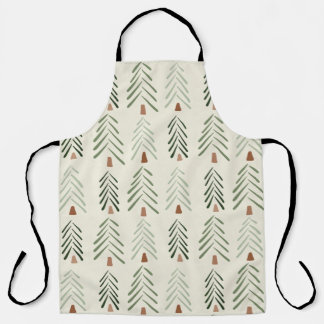 Minimalistische kerstbomen met herringbone schort