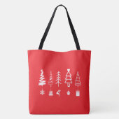 Minimalistische kerstbomen met Ornamenten Canvas t Tote Bag (Achterkant)