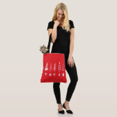 Minimalistische kerstbomen met Ornamenten Canvas t Tote Bag (Op model)