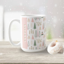 Minimalistische kerstbomen Sage Green & Blush Pink