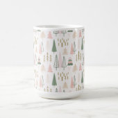 Minimalistische kerstbomen Sage Green & Blush Pink Koffiemok (Center)