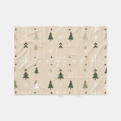 Minimalistische kerstbomen & sneeuwvlokken  fleece deken (Voorkant (Horizontaal))