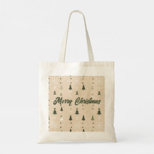Minimalistische kerstbomen & sneeuwvlokken  tote bag