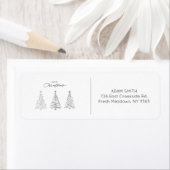 Minimalistische kerstbomen terug adres etiket (Insitu)