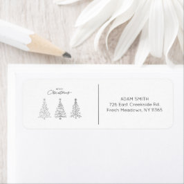 Minimalistische kerstbomen terug adres etiket
