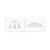 Minimalistische kerstbomen terug adres etiket (Voorkant)