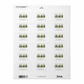 Minimalistische kerstbomen terug adres etiket (Full Sheet)