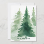 Minimalistische kerstbomen Waterverf Corporate Feestdagenkaart (Voorkant)