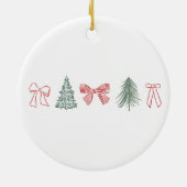 Minimalistische Kerstboog & Boom Eerste Kerstmis Keramisch Ornament (Achterkant)