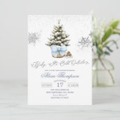 Minimalistische Kerstboog Sneeuwvlok Baby Shower Kaart (Staand voorkant)