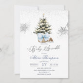 Minimalistische Kerstboog Sneeuwvlok Baby Sprinkle Kaart (Voorkant)