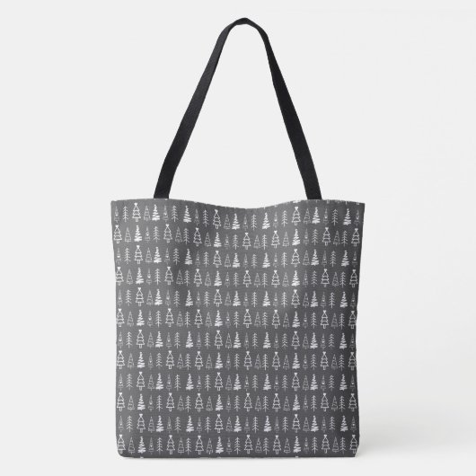 Minimalistische kerstboom Canvas tas (Achterkant)