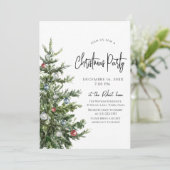 Minimalistische kerstboom dinervakantie kaart (Staand voorkant)