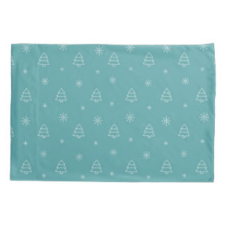 Minimalistische Kerstboom en Sneeuwvlok Patroon Kussensloop