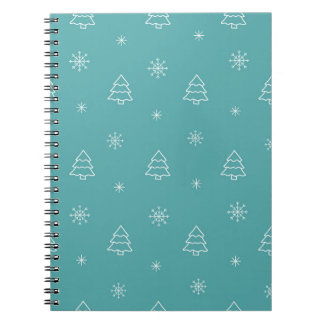 Minimalistische kerstboom en sneeuwvlok patroon notitieboek