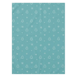 Minimalistische kerstboom en sneeuwvlok patroon tafelkleed