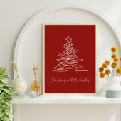 Minimalistische kerstboom familie vakantie Poster