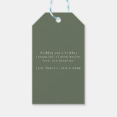 Minimalistische kerstboom Familienaam Jaar Cadeaulabel (Achterkant)