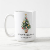 Minimalistische kerstboom Familienaam Jaar Koffiemok (Links)