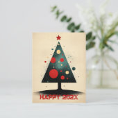 Minimalistische kerstboom feestdagenkaart (Staand voorkant)