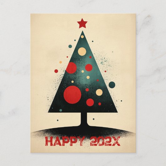 Minimalistische kerstboom feestdagenkaart (Voorkant)