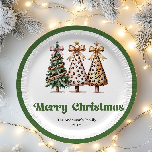 Minimalistische kerstboom gepersonaliseerde naam   papieren bordje