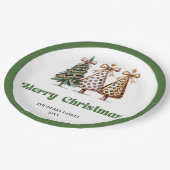 Minimalistische kerstboom gepersonaliseerde naam   papieren bordje (Gekanteld)