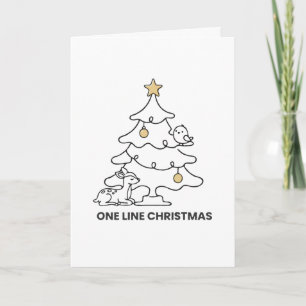 Minimalistische Kerstboom in Eén Lijn Kaart