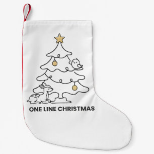 Minimalistische Kerstboom in Eén Lijn Kleine Kerstsok