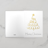 Minimalistische kerstboom Kaart in goud (Buiten Laag)