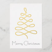 Minimalistische kerstboom kerst Kaart in goud (Voorkant)