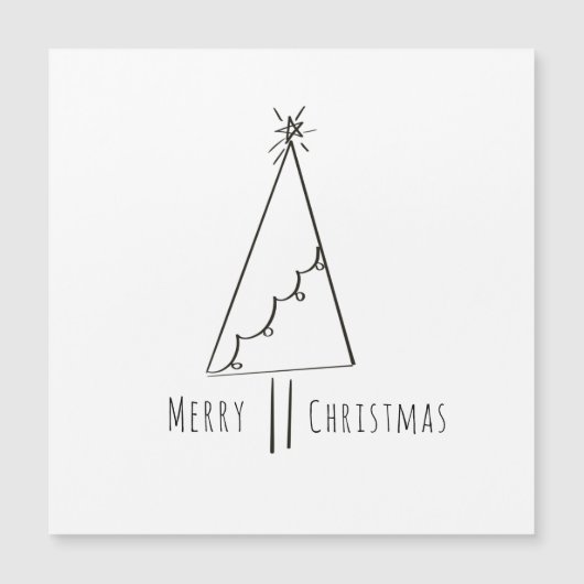 Minimalistische Kerstboom Lijn Kunst (Voorkant)