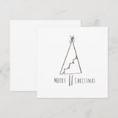 Minimalistische Kerstboom Lijn Kunst (Voorkant / Achterkant)