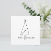 Minimalistische Kerstboom Lijn Kunst (Staand voorkant)