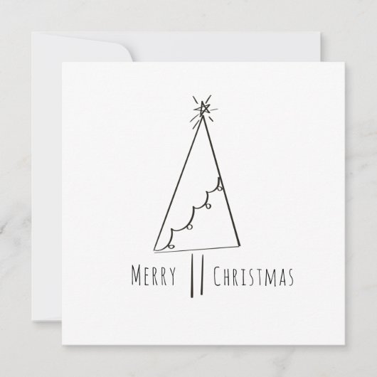 Minimalistische Kerstboom Lijn Kunst (Voorkant)