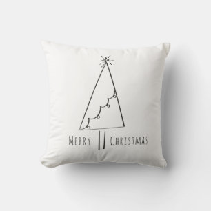 Minimalistische Kerstboom Lijn Kunst Kussen