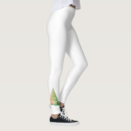 Minimalistische Kerstboom met penseelstreken Leggings