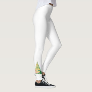 Minimalistische Kerstboom met penseelstreken Leggings