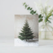 Minimalistische kerstboom met zachte lichten op sn briefkaart (Staand voorkant)