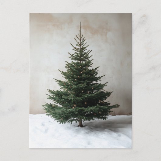 Minimalistische kerstboom met zachte lichten op sn briefkaart (Voorkant)
