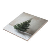 Minimalistische kerstboom met zachte lichten op sn tegeltje (Zijkant)