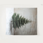 Minimalistische kerstboom met zachte lichten op sn wandkleed (Voorkant (horizontaal))