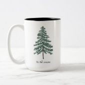 Minimalistische Kerstboom Mok – Aanpasbare Tekst (Links)